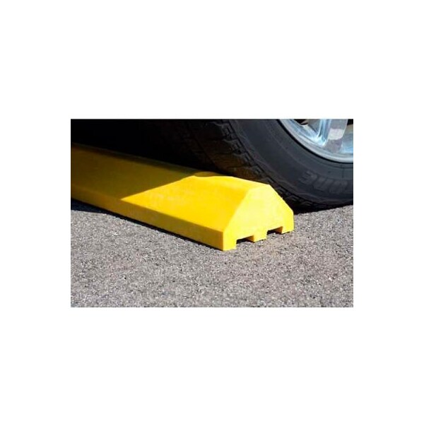 Yellow Standard Parking Block with Cable Protection & Hardware - 72in Long